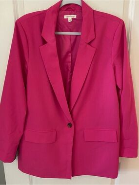 Hot Pink Single-Button Blazer